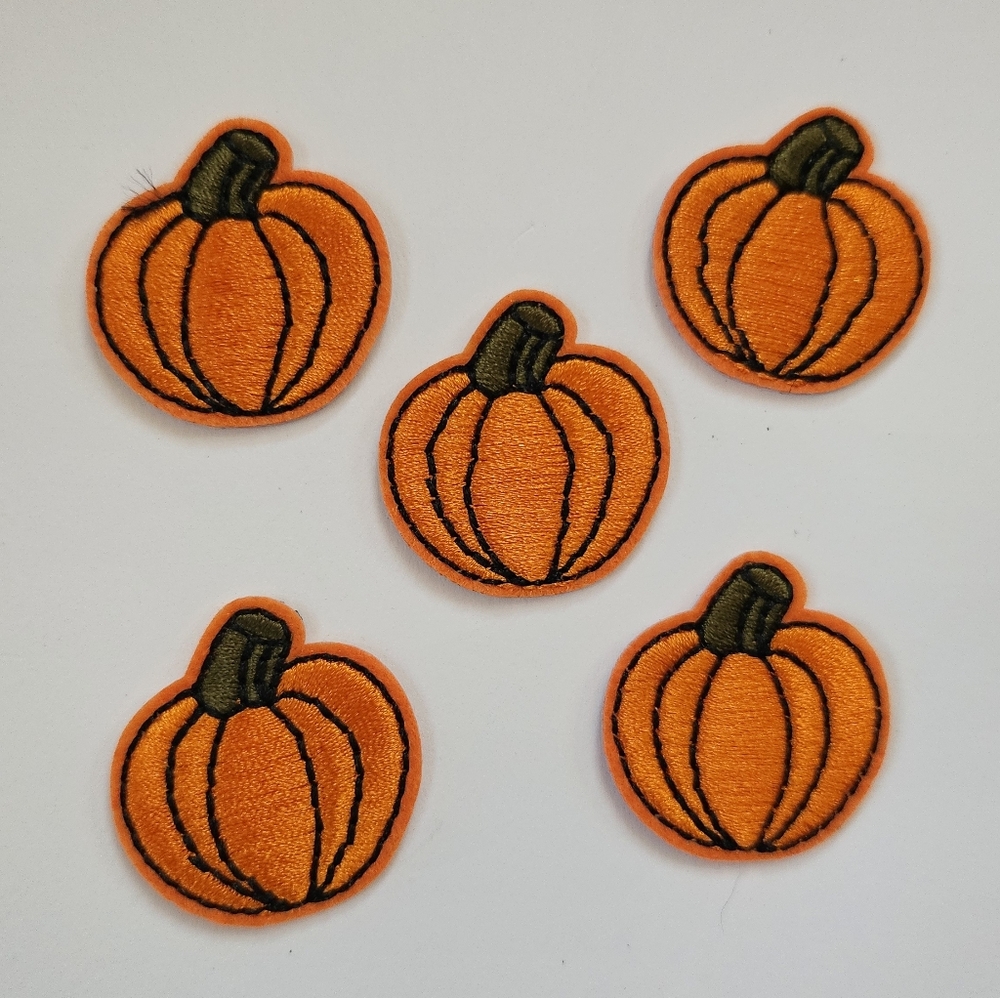 Mini pumpkin Iron on patches, 5pc, fall